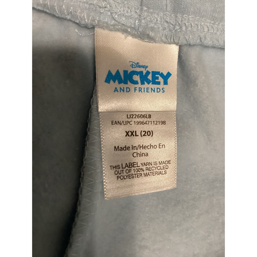 Disney Mickey Mouse Friends Pajama Pants Blue Lace Trim Fleece XXL 20 NEW - Picture 3 of 4